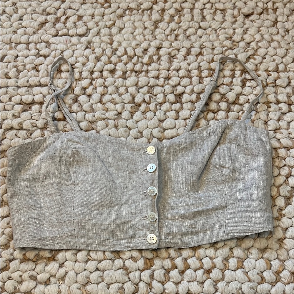Reformation cropped linen top
